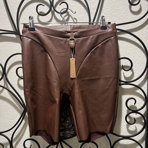 Skims Faux Leather Biker Shorts